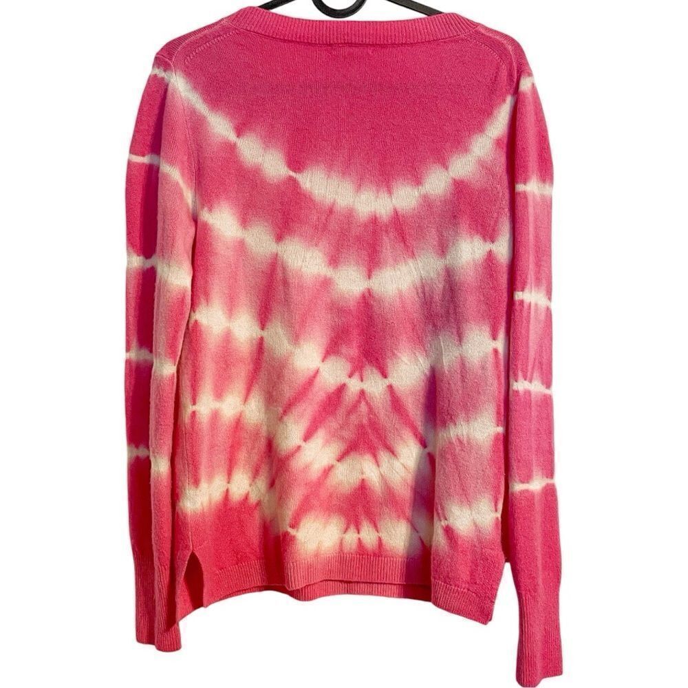 J Crew Cashmere Crew Neck Sweater Tie Dye Pink - Picture 4 of 7